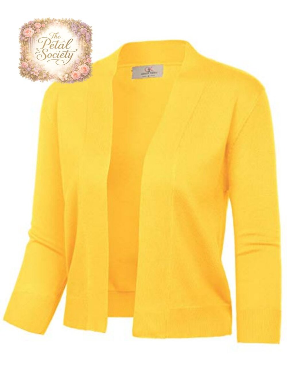 Women Cropped Cardigan Sweater Lightweight 3/4 Sleeve Shrug Bolero Open Front
